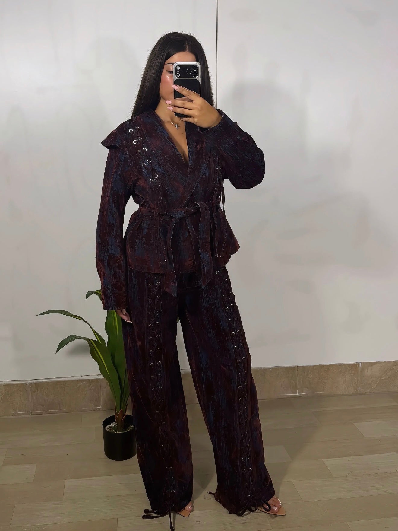 COORDINATO “VELVET ÉLITE” rosso/blu
