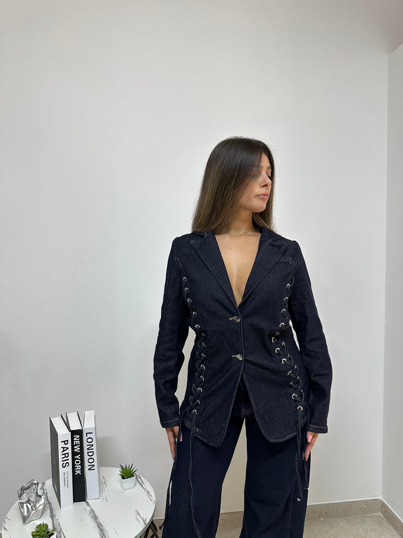 JACKET IN DENIM “INTRECCI”