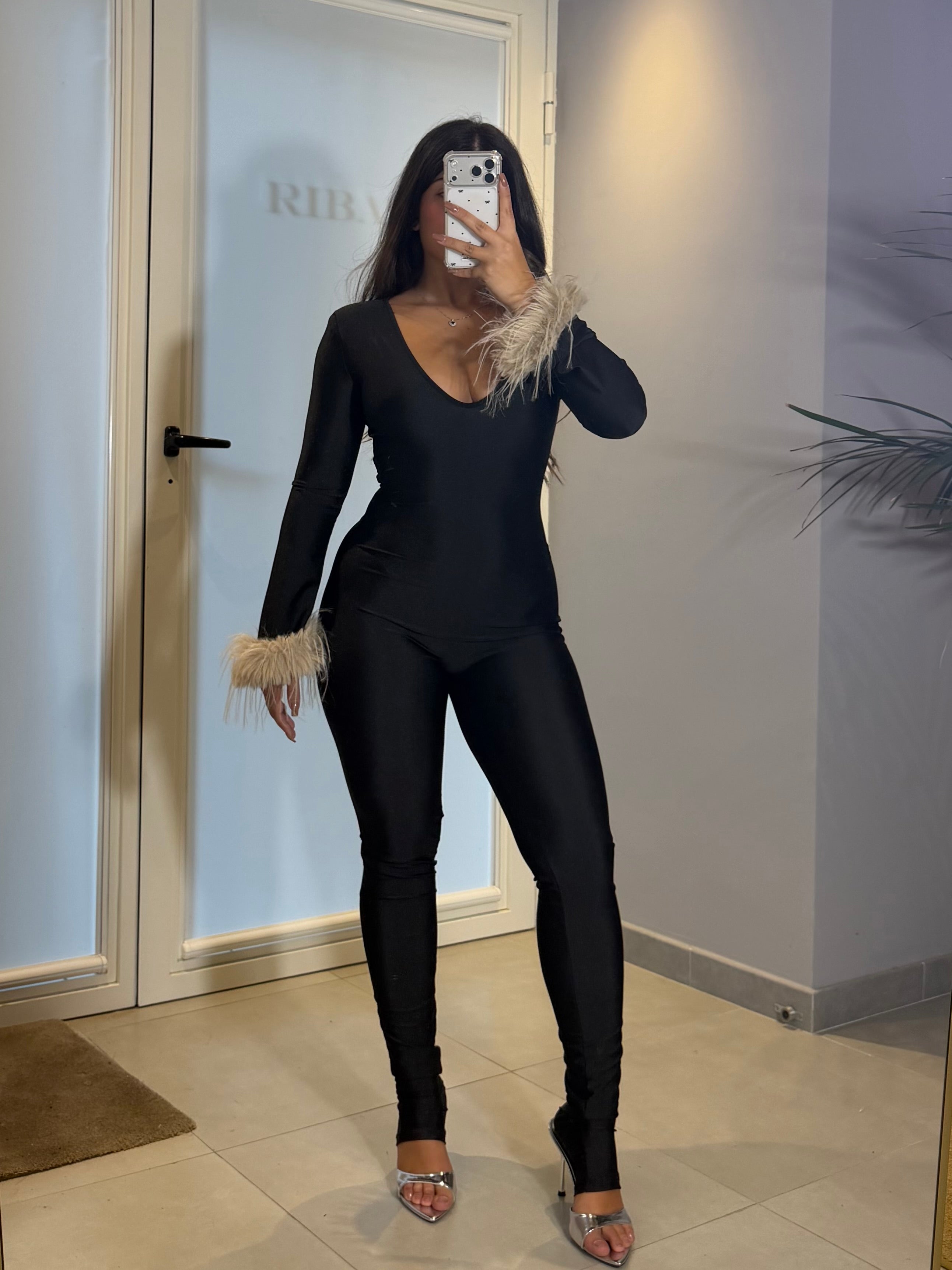 JUMPSUITE “PLUME” black