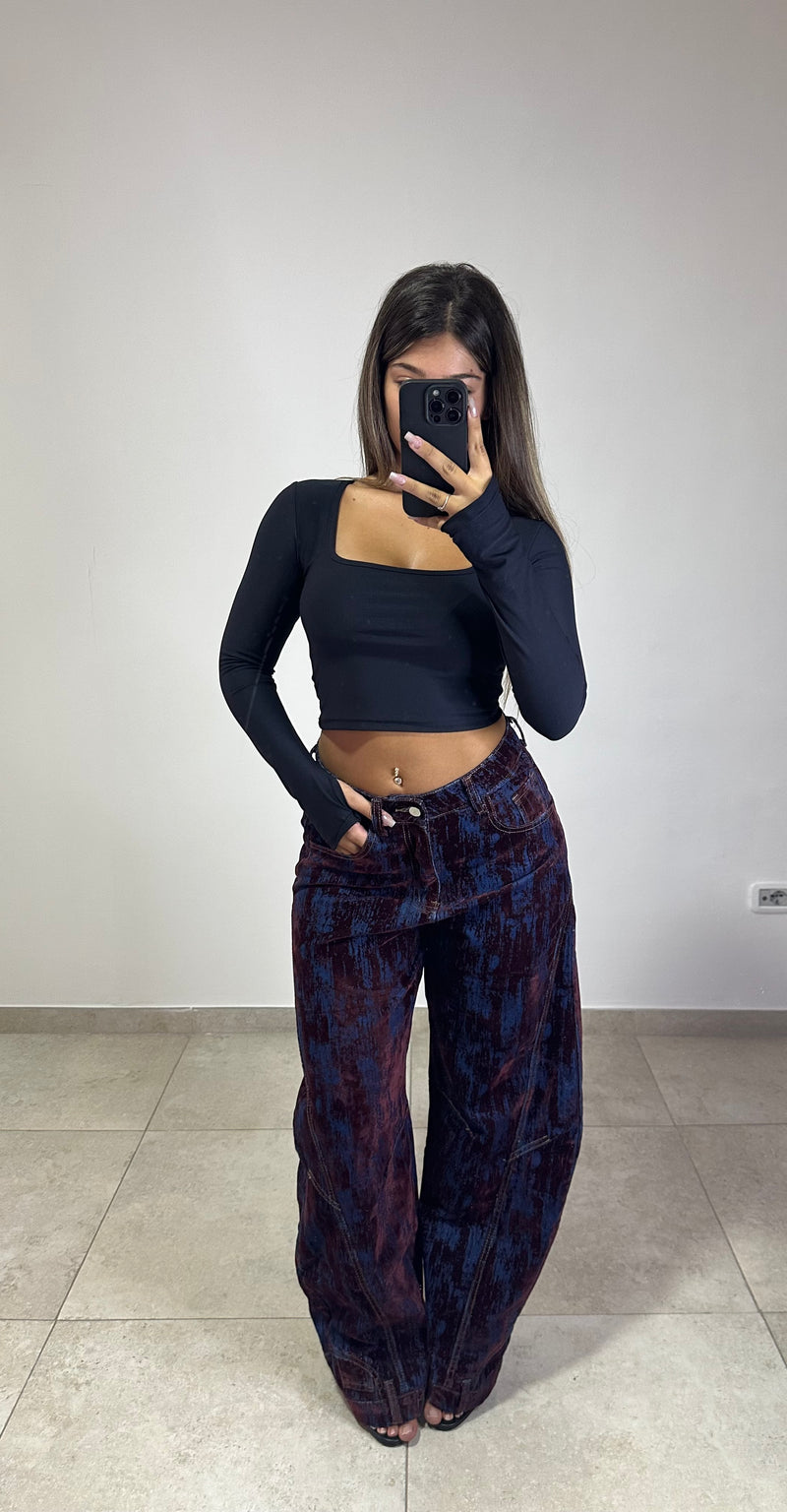 Jeans “Velvet Vision” Bordò