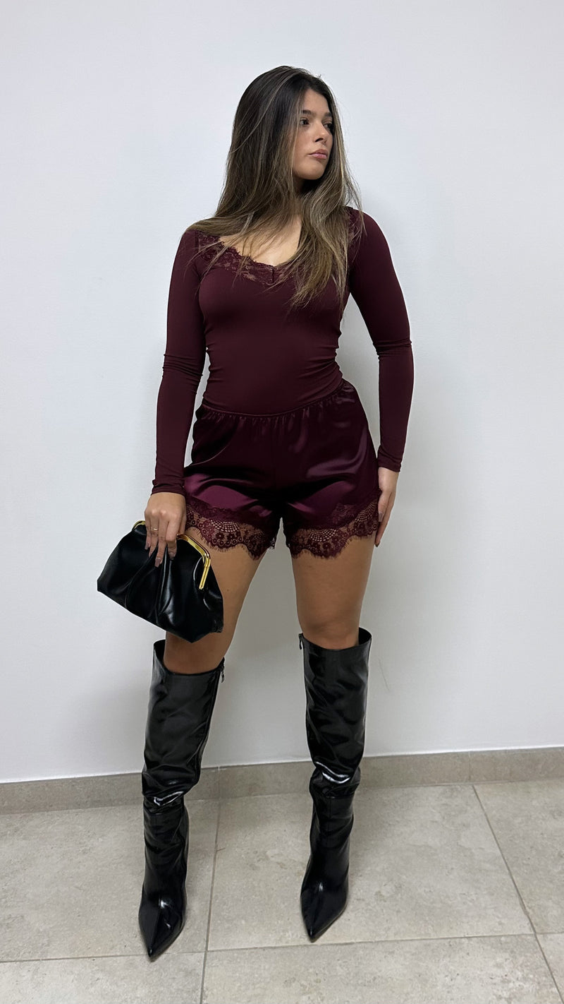 SHORTS “SATIN” BORDEAUX