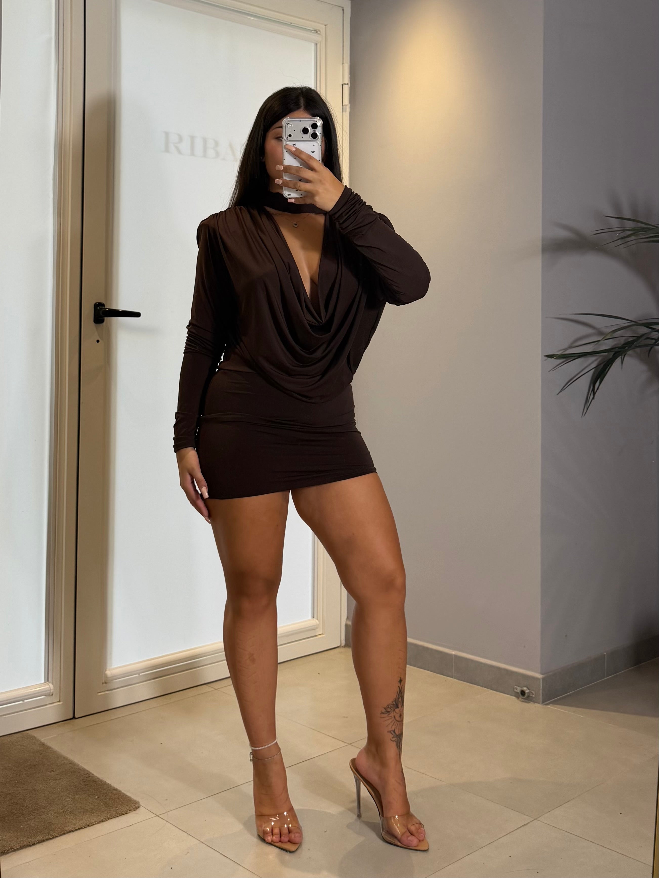 MINI DRESS "DUNE" marrone