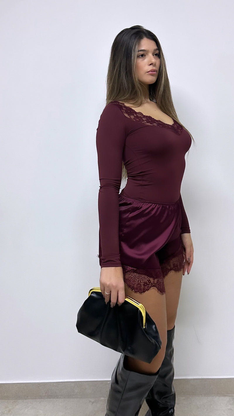 SHORTS “SATIN” BORDEAUX