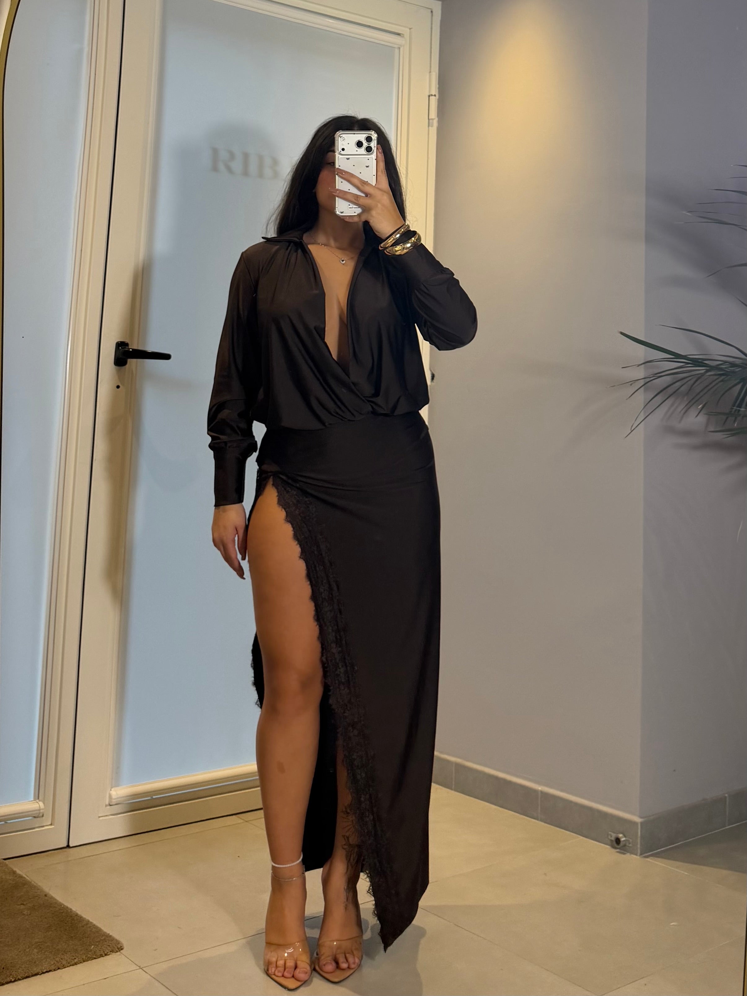 LONG DRESS “MAVI” choco