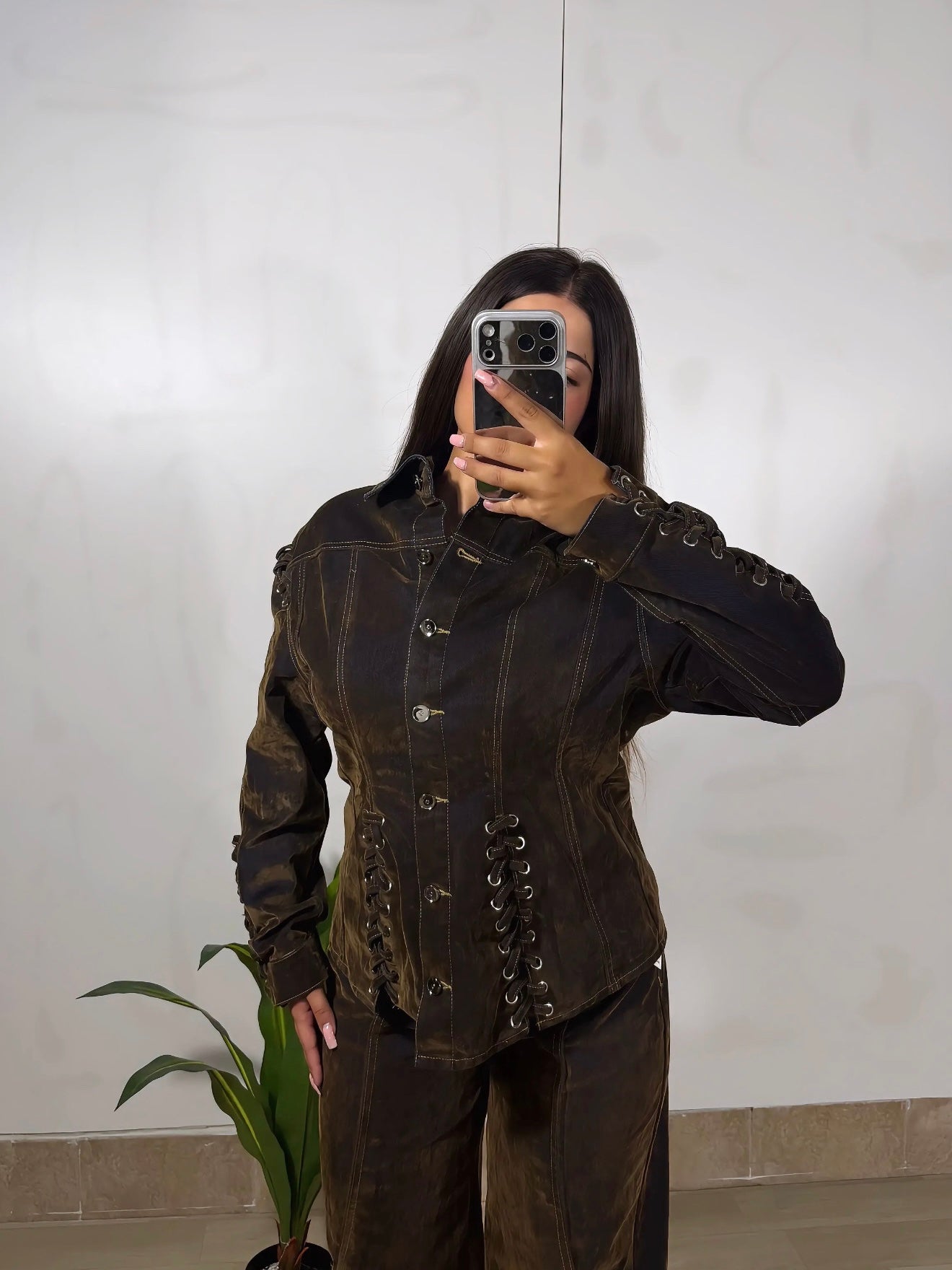 COORDINATO “VELVET DARK” blu/marrone