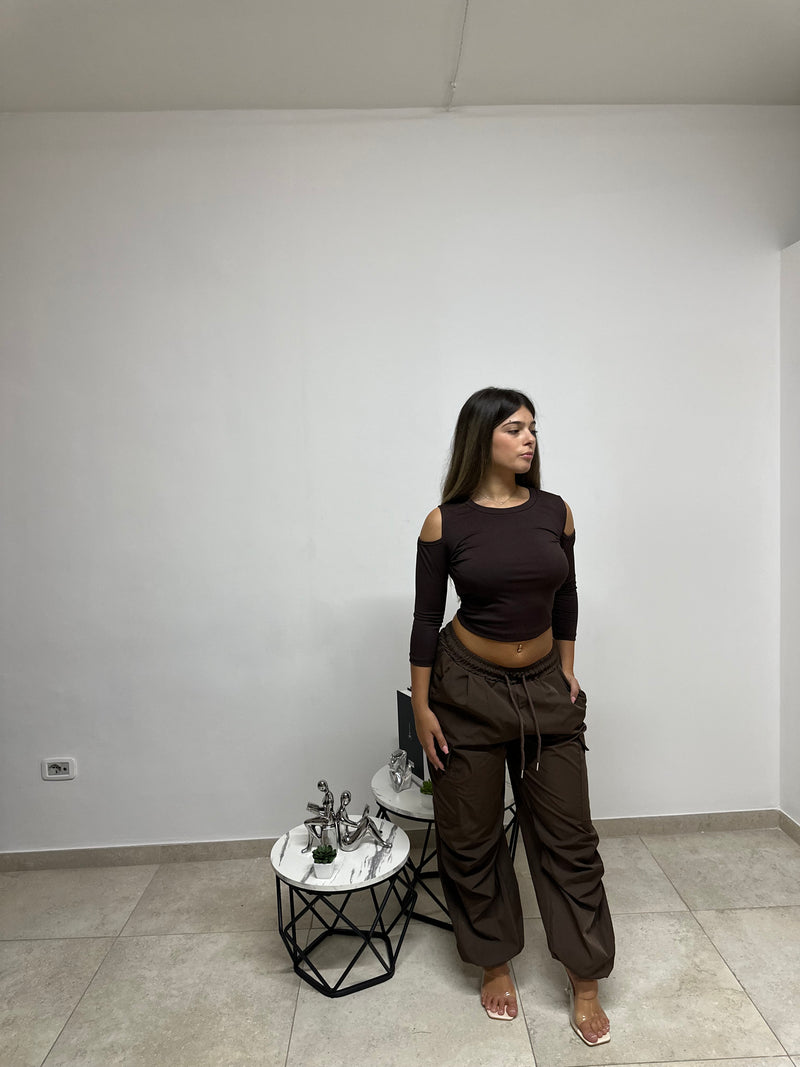 PANT-BLOCK MARRONE
