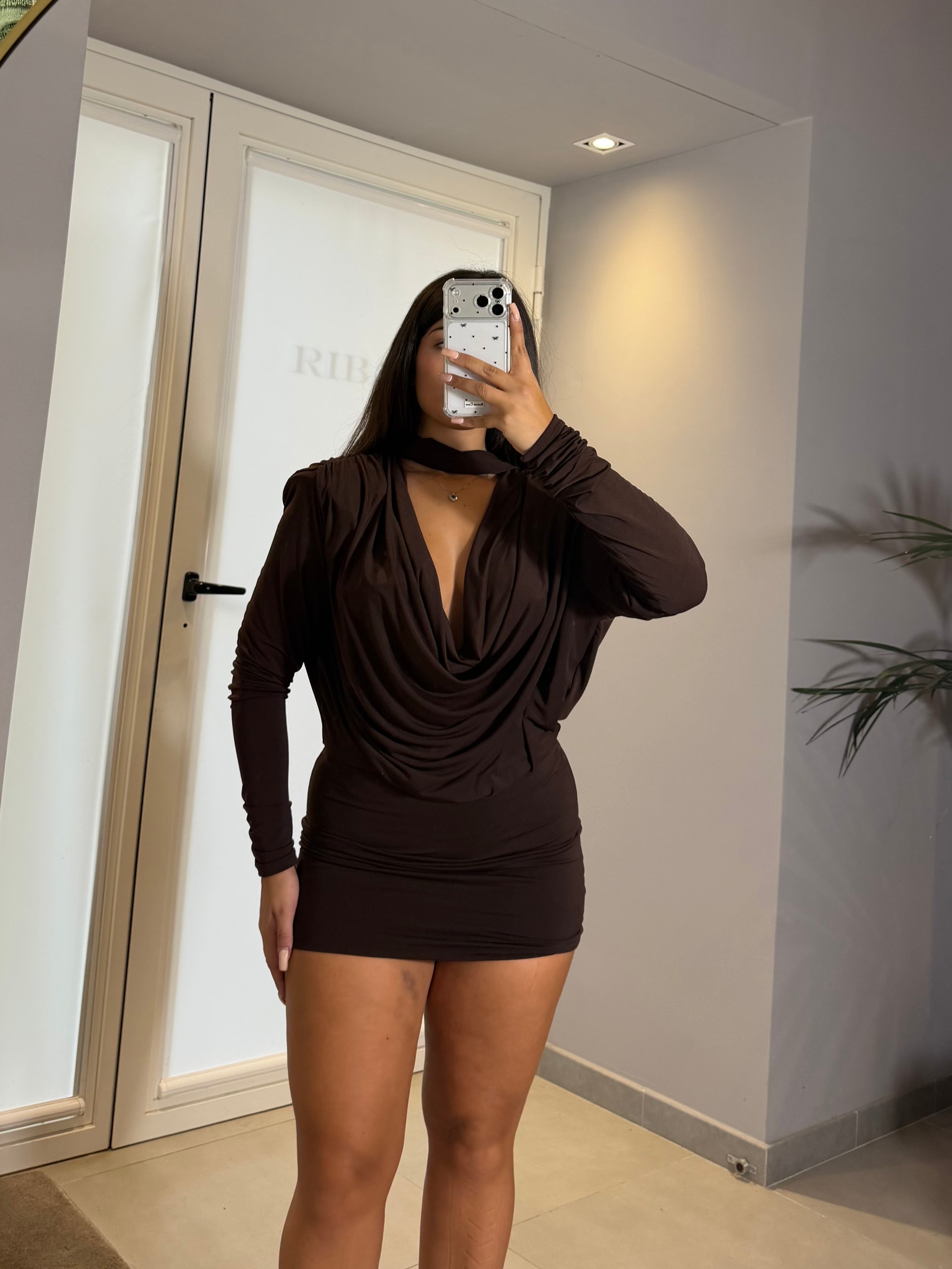 MINI DRESS "DUNE" marrone