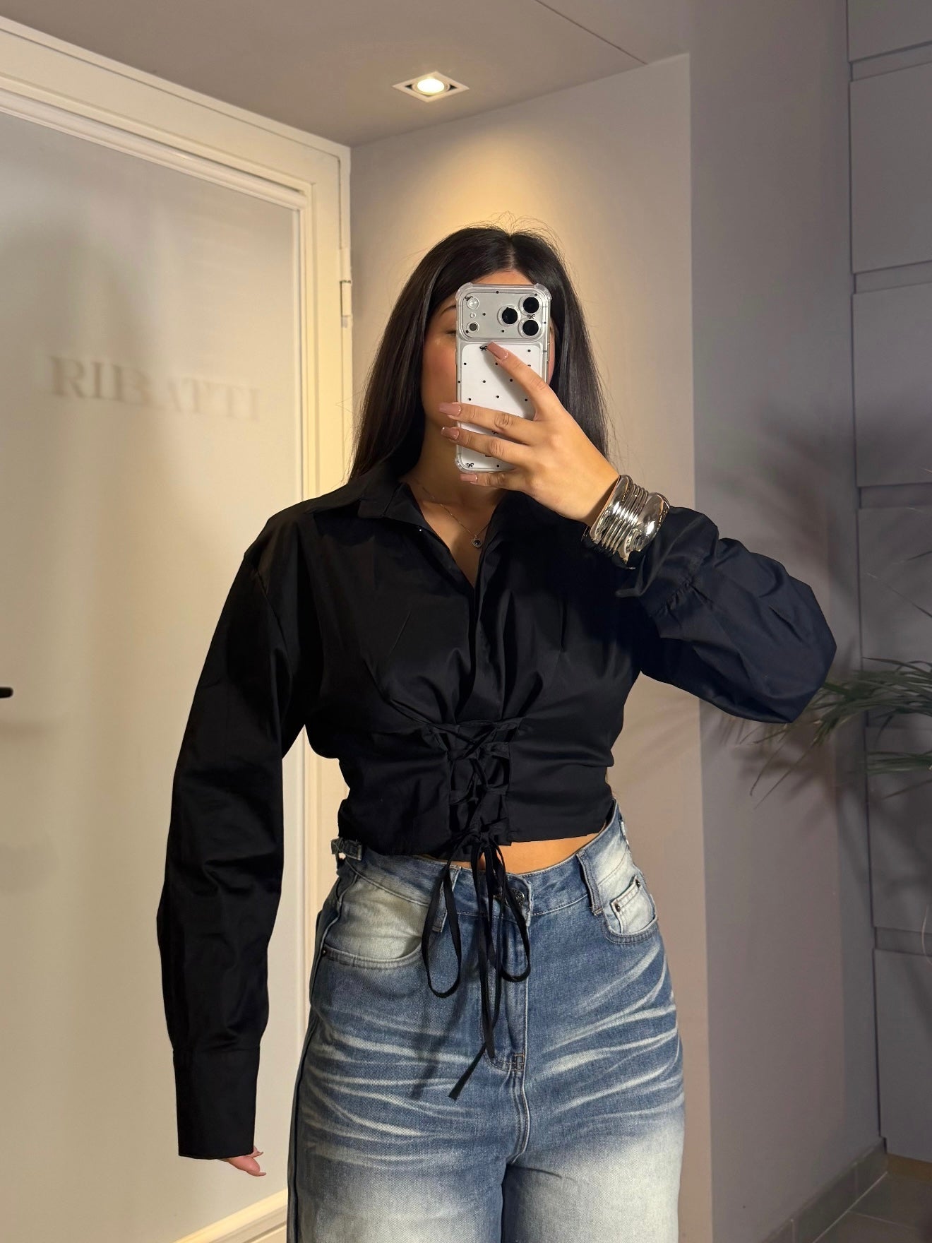 CAMICIA “STRING” nera