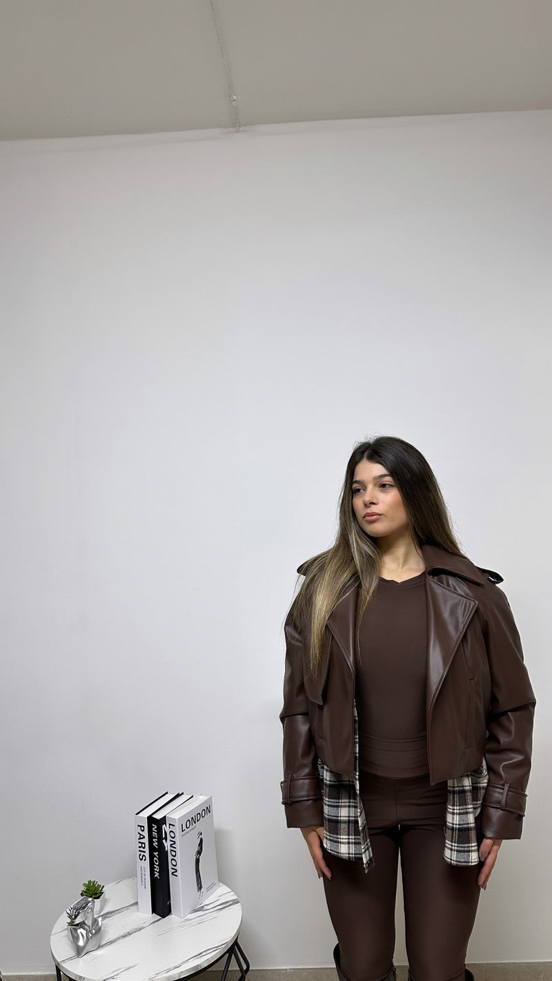 GIACCA DI PELLE MARRONE