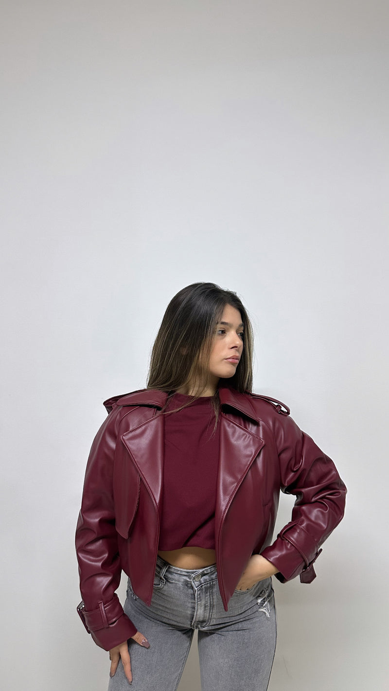 GIACCA DI PELLE BORDEAUX