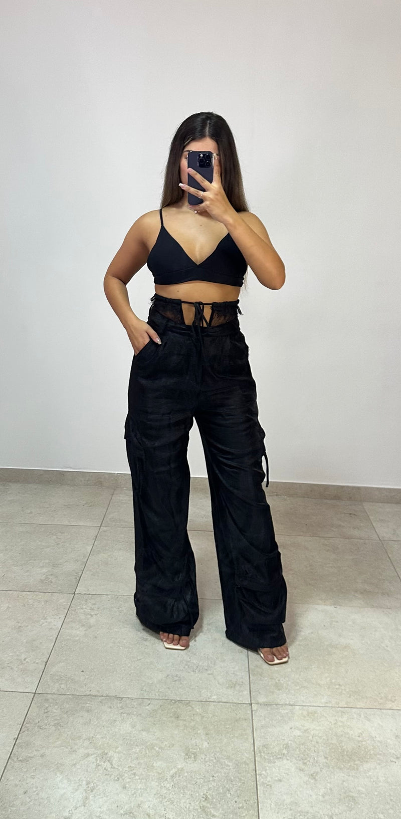 Pants Satin Cargo