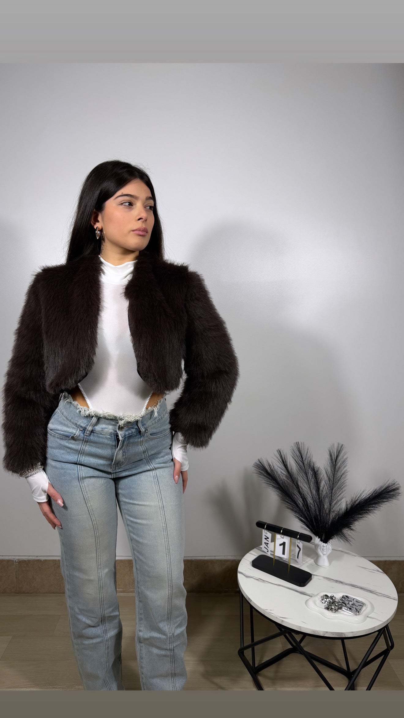 PELLICCIA CROP BROWN