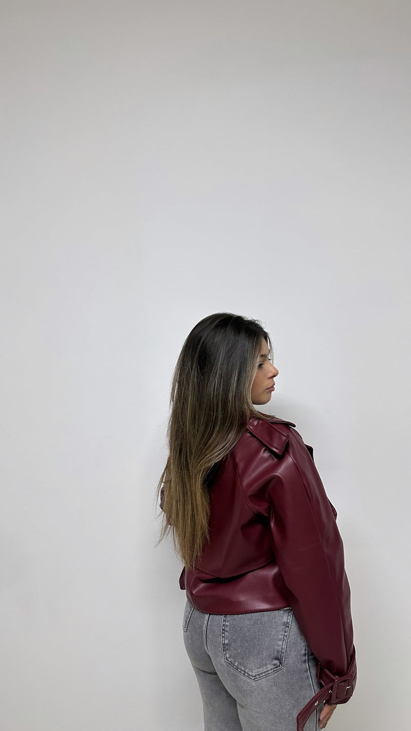 GIACCA DI PELLE BORDEAUX