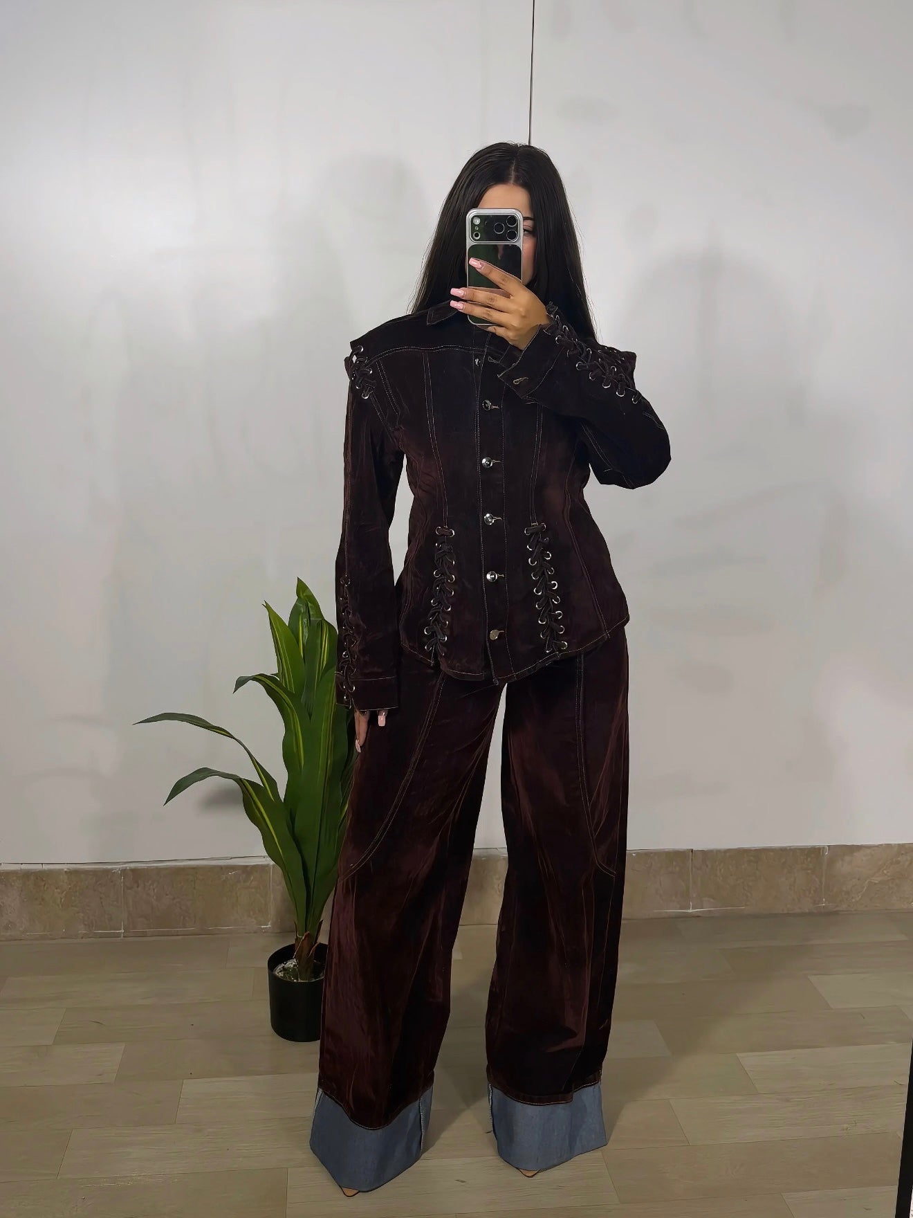 COORDINATI “VELVET DARK”  bordò/marrone